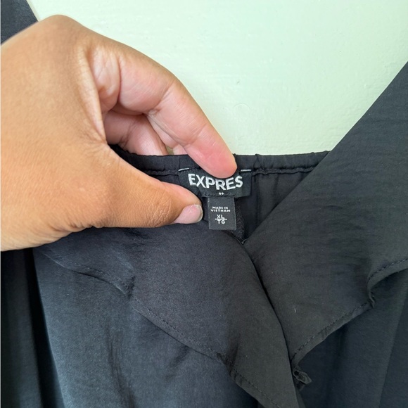 Express Black Ruffle Mini Dress - Picture 3 of 4